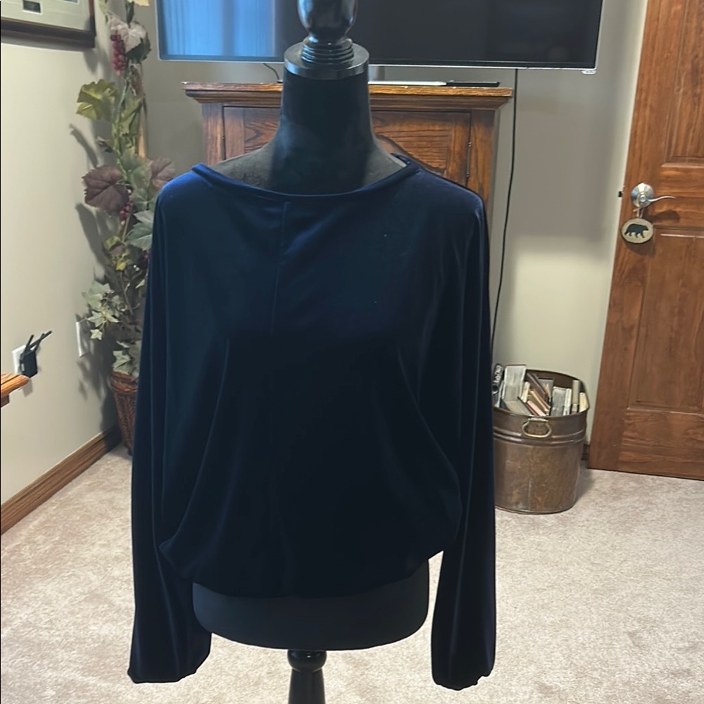 Elegant Navy Blue Women's Top